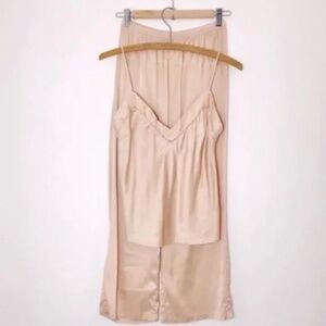 100% Silk Blush Pink Pajama Set